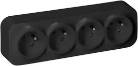 Orno Lizdas Keturgubas „ToDo“ lizdas 2P+Z IP20, 16A, 230V AC, juodas