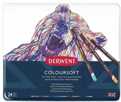Derwent Colorsoft spalvotų pieštukų asortimentas, 24 rašikliai