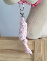 Super Hobby Horse Pavadėlis hobi arkliukui, baltas/rožinis