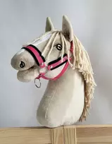 Super Hobby Horse Reguliuojamas kantaras hobi arkliukui – tamsiai rožinis su juoda pūkuota apdaila