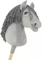 Super Hobby Horse Medinis žaislinis arkliukas – pilkas su pilka karčiais