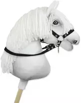Super Hobby Horse Hobio žirgo kamanos su pavadžiu – juodos