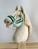 Super Hobby Horse Reguliuojamas kantaras hobi arkliukui A3 – mėtų spalvos su juodu kailiuku