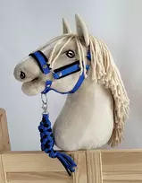 Super Hobby Horse Hobio arkliuko kantaras A3 su juoda pūkuota apdaila + juoda-mėlyna pavadėlis