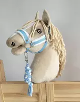 Super Hobby Horse Hobio arklio kantaras ir pavadys – baltas šviesiai mėlynas