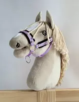Super Hobby Horse Reguliuojamas kantaras hobi arkliukui – violetinis su juoda pūkine apdaila
