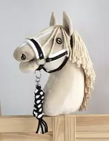 Super Hobby Horse Hobi arkliuko kantaras ir pavadys juodai baltas
