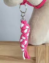 Super Hobby Horse Pavadėlis hobi arkliukui, baltai tamsiai rožinis