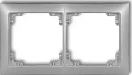Karlik Elektrotechnik 7DRSO-2 DECO Universalus dvigubas rėmas iš DECO Soft sidabrinė metalic 7DRSO-2