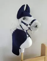 Super Hobby Horse Hobby Horse komplektas: flisinis pledas ir ausinukai džinso spalvos