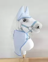 Super Hobby Horse Hobby Horse rinkinys: šviesiai mėlynas pledas ir ausinukai