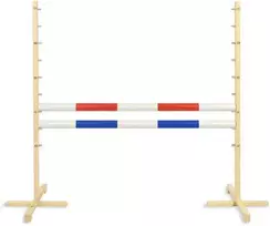 Super Hobby Horse Šokinėjimo kliūtis hobby horse su raudona ir mėlyna kartimi