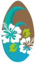 Skimboard 96cm medinė banglentė su gėlėmis