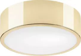 Lubinis šviestuvas Lamkur Lamkur Dante 43883 lubinis šviestuvas modernus metalinis stiklo gaubtas 1x60W E27 auksinis/baltas