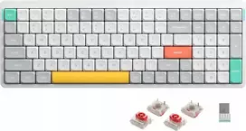 Klaviatūra Nuphy - Air96 V2 Belaidė mechaninė Klaviatūra - Belaidė Klaviatūra Mechaniczna Slim Ionic Baltas Raudona