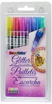 Markeriai įvairių paviršių dekoravimui Marvy Decocolor Fine #160-6A Glitter, 6 vnt.