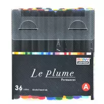 Marvy Uchida Permanentiniai markeriai teptukiniu antgaliu "Le Plume Permanent" #3000-36A 36 vnt.