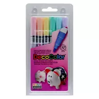 Marvy Uchida Markeriai įvairių paviršių dekoravimui Marvy Decocolor Paint Marker Fine #200-6B Pastel. 6vnt.
