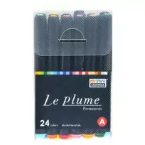Marvy Uchida Permanentiniai markeriai teptukiniu antgaliu "Le Plume Permanent" #3000-24A 24 vnt.