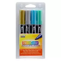 Marvy Uchida Akriliniai markeriai "Marvy Decocolor Acrylic" #315-4M Metalic. 4 vnt