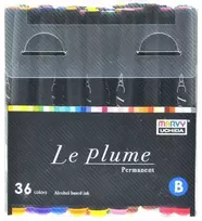 Marvy Uchida Permanentiniai markeriai teptukiniu antgaliu "Le Plume Permanent" #3000-36B 36 vnt.