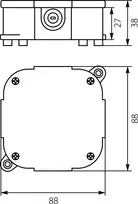 Elektro Plast 61.176 Puszka n/t hermetyczna su zaciskami 1-4mm2 88x88x40mm IP44 juoda 4x4mm2 VP 074-55 61.176