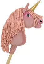 Super Hobby Horse Vienaragis ant lazdos Hobby Horse pastelinės rožinės spalvos A4