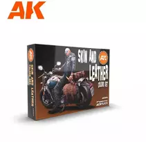 AK Interactive Skin & Leather akrilinių dažų rinkinys, 6 spalvos