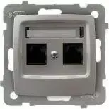 Ospel Kompiuterio lizdas Karo dvivietis RJ45 5E sidabro perlas (GPK-2S / K / m / 43)