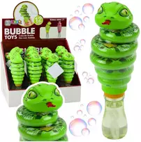 Lean Toys Žalios muilo burbulų gyvatės žaislas su judančia galva
