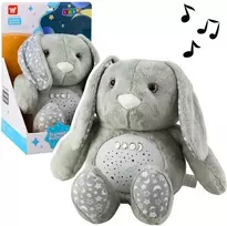 Lean Toys Pliušinis triušis su projektoriumi ir lopšinėmis kūdikiams