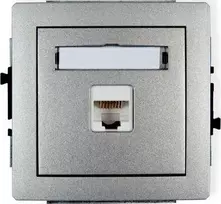 Karlik DECO Vieno kompiuterio lizdai 1xRJ45, kat. 5E, 8-pin sidabro metalo 7DGK-1