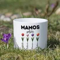 Keramikinis vazonas "Mamos gėlytės" su vaikų vardais