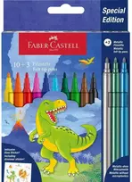 Spigen Faber-Castell - Flomasteriai su dinozaurų simbolika, 10 + 3 su lipdukais (554214)