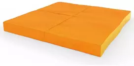 Sulankstomas gimnastikos čiužinys SANRO 100x100x10 cm oranžinis-geltonas (4 dalių)