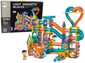 Lean Toys Kamuoliukų trasa su magnetiniais blokeliais, 202 detalės