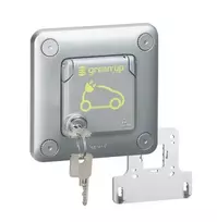Legrand 077898 SOLIROC kištukinis lizdas 2P+Z greenup su atvartu, rakinamas raktu IP55/k10 077898