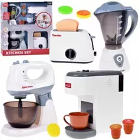 Jokomisiada Large set of small household appliances for play mixer toaster plakiklis kavos virimo aparatas ZA5577