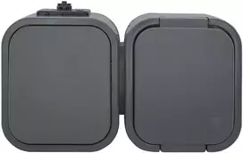 Orno Łącznik Vienpolis jungiklis + vienas lizdas 2P+Z B2, IP54, GWN-B2, pilkas