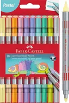 Flomasteriai Faber-Castell skirtingų storių, 10 pastelinių spalvų