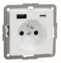 Schneider Electric SCHNEIDERE Vienvietis lizdas su įžeminimu Schneider Sedna Design SDD111072 su USB A+C 3A besriegiais gnybtais, baltas dizainas ir elementai