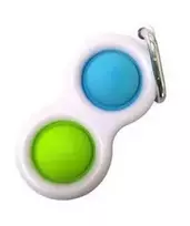 Mocco Mocco Simple Dimple Push Pop Antistress Sensory Toy / Strawberry keychain / Mėlyna-Žalias