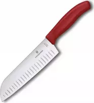 Victorinox V-6.85 21.17B Šveicariškas klasikinis Santoku peilis, 17 cm, raudonas