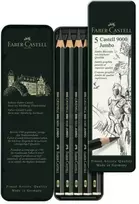 Pieštukai Faber-Castell 9000 Jumbo, 5vnt, metalinėje dėžutėje