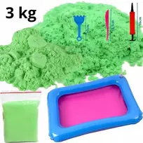 Kinetinis smėlis su formelėmis 3kg žalias