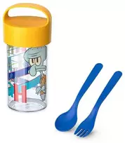 500 ml talpyklė/butelis su stalo įrankiais Buddy Snack SpongeBob, KOZIOL