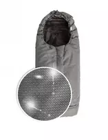 Baby Matex Vokelis į vežimėlį, juodas sidabrinis miegmaišis vežimėliui, žieminis įdėklas, vandeniui atsparus vaikiškas vokelis, 100 cm ilgio vežimėlio uždangalas, šiltas kojų gaubtas