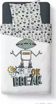 TODAY Vaikiška patalynė 140x200 cm KOOL, dvipusė, su roboto raštu