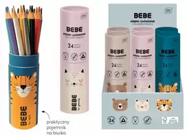 bebe Interdruk Trikampės pieštukų kreidelės 24 spalvų BB Friends Interprint
