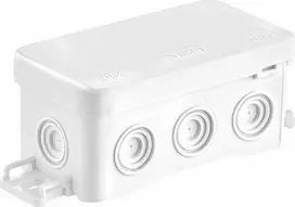 Simet 35357106 Sieninė dėžutė 45x40x85mm su integruotu kabelio sandarikliu, savaime užsifiksuojanti, be halogenų, FASTBOXiHOOK balta serija IP54 NS8 35357106